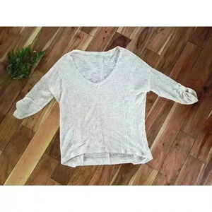 Staccato Light Knit Sweater Top Light Peach Blush Pink 3/4 Sleeve large Womens